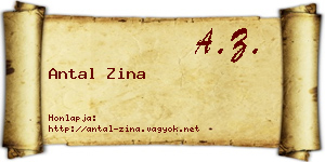 Antal Zina névjegykártya